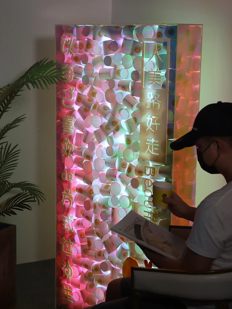 

Custom dazzling acrylic light box luminous advertising clothing store door mobile double-sided signboard