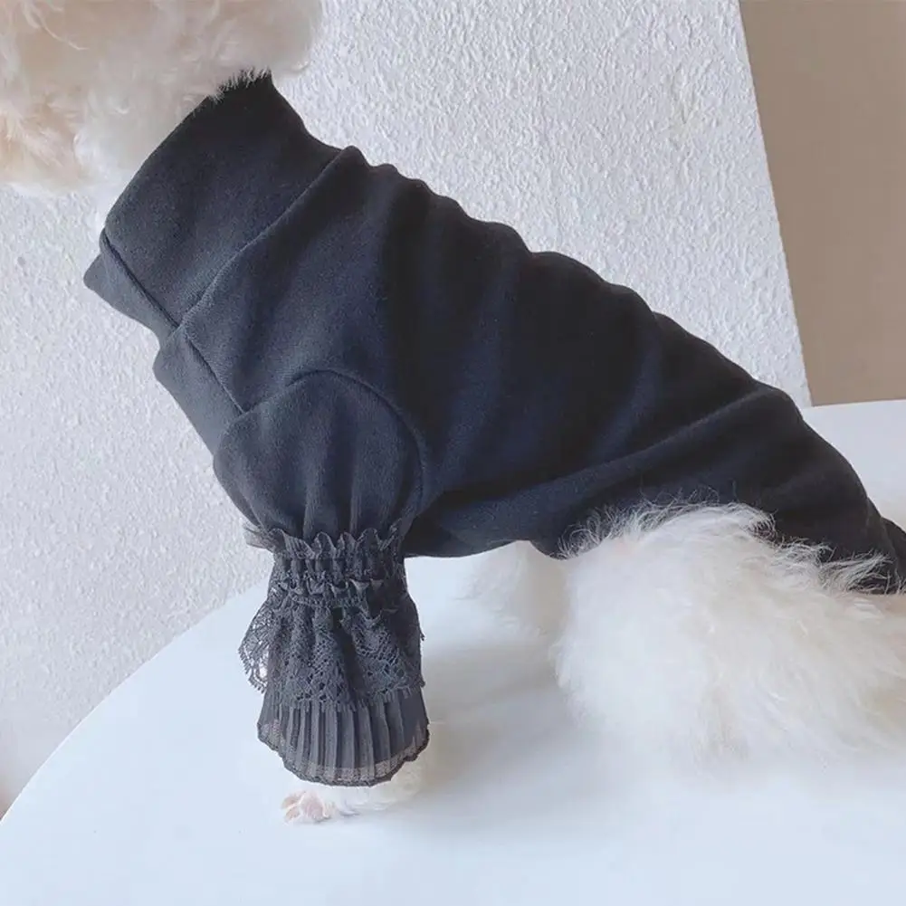 

Pet Pullover High Pet Apparel Elegant Lace Long Sleeve Pet Shirt Comfortable Dog Pullover Exquisite Pet Supplies for Small Dogs