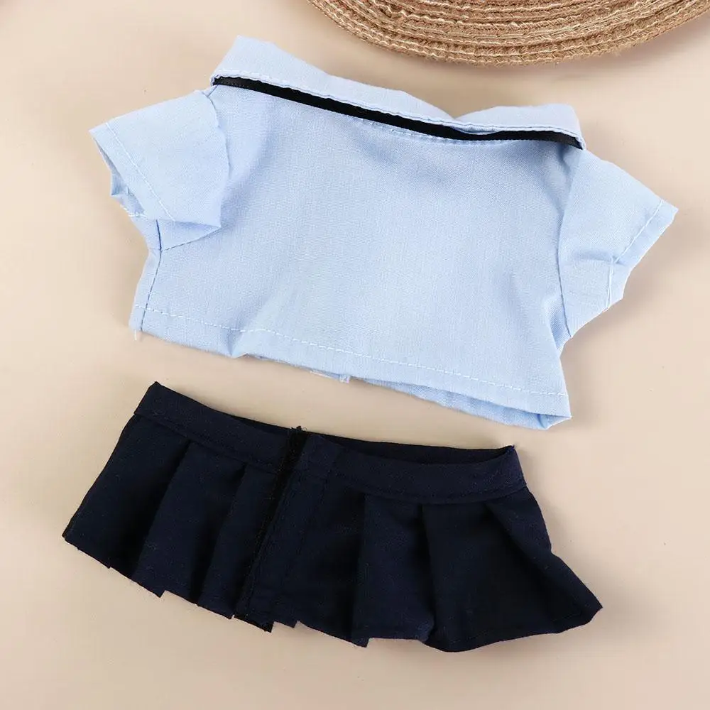 JK Uniform Preppy Cotton Doll‘s Clothes Lovely Plush Stuffed 20CM Doll Plush Toys Clothing Blue Soft Idol Plush Doll Clothes