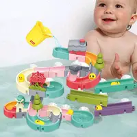 Baby Bath Toys DIY Assembling Track Bathroom Bathtub Kids Play Water Toy Set Duck Slide Toy For Children Toddler accessories 2
