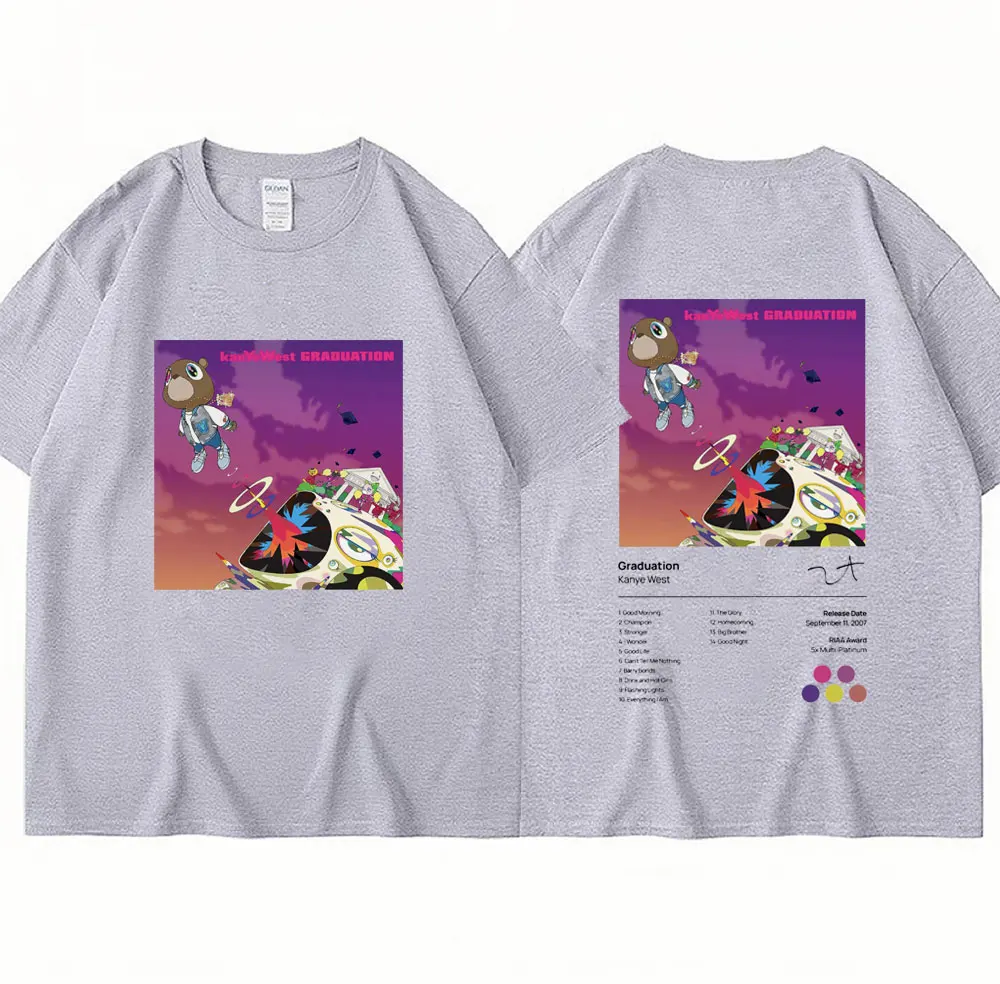 Graduation Album Cover Graduation T Shirt Kanye Kanye West Graduation Music  Album Print T Shirt Men, image size:1000x984