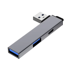 Ultra - Slim High - Speed Portable USB 3.0 Hub with 3 Ports (Grey USB)