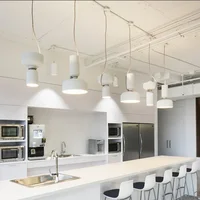 Lustre LED en fer forgé pour restaurant et chambre à coucher, abat-jour créatif, lampe à suspension, étude, décoration intérieure, designer nordique et danois 4