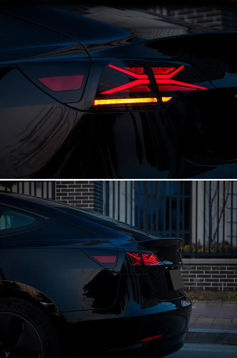 Taillights For 2017 18 19 20 21 2022 Tesla Model 3 and Model Y RGB Car Start Up