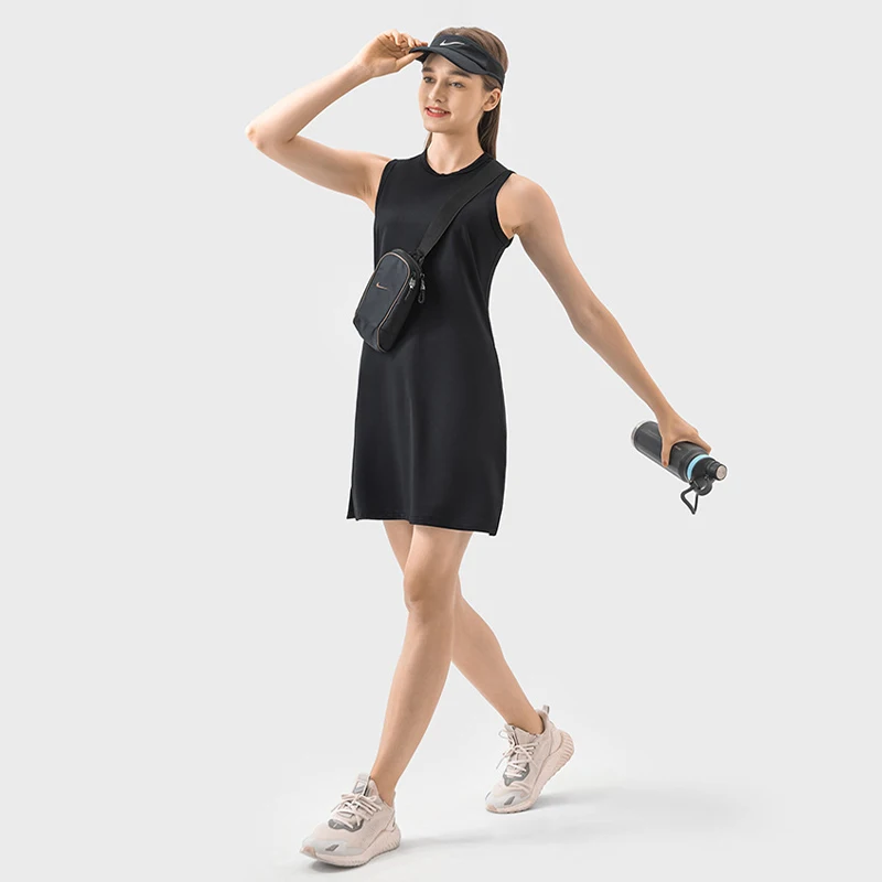 Tennis Dress Women Sleeveless Sports Suit Loose Outside Running Fitness Breathable Skirt Female Golf Badminton Yoga Skirts