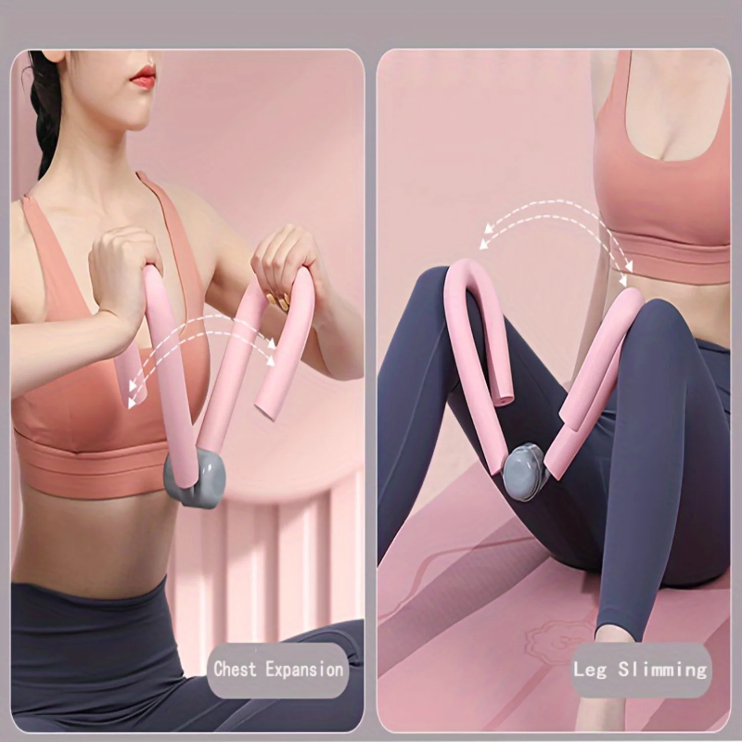 5pcs Yoga Equipment Set, Including Leg Training Clip, Yoga Stretching Ring, 8 Shaped Resistance Rope, Pedal Puller, Fitness