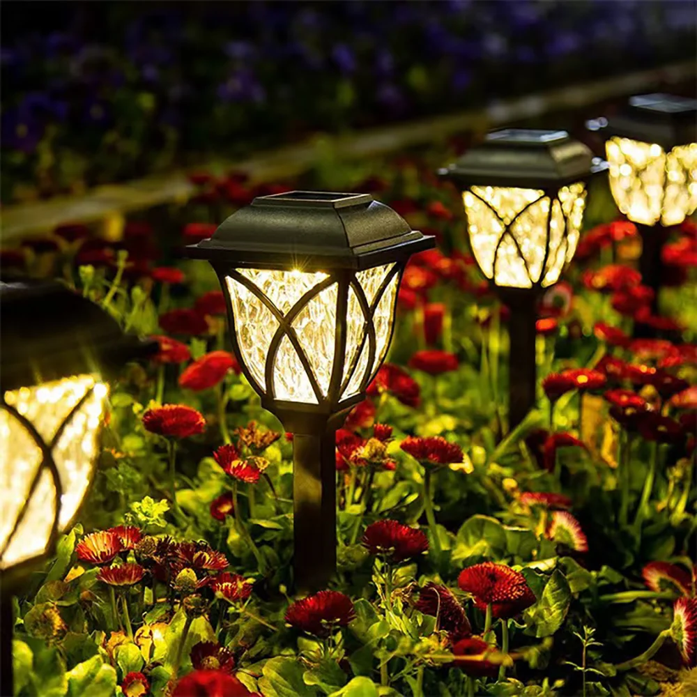 Solar LED Lights 2pcs Outdoor Waterproof Garden Pathway Lamps Warm Light for Villa Courtyard Landscape Decoration Miflame solar ground lights,garden lighting,lawn lamp,solar lights,solar led lights