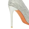 Women Gentle 7.5cm 10.5cm High Heels Scarpins Wedding Bridal Low Heels Lady Pearl Crystal Bowknot Luxury Party Gold Silver Pumps 5