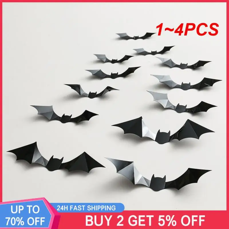 

1 ~ 4 шт. Наклейка на стену «летучая мышь» на Хэллоуин, прочные черные украшения на Хэллоуин, страшные наклейки, поделки, высокая потребность