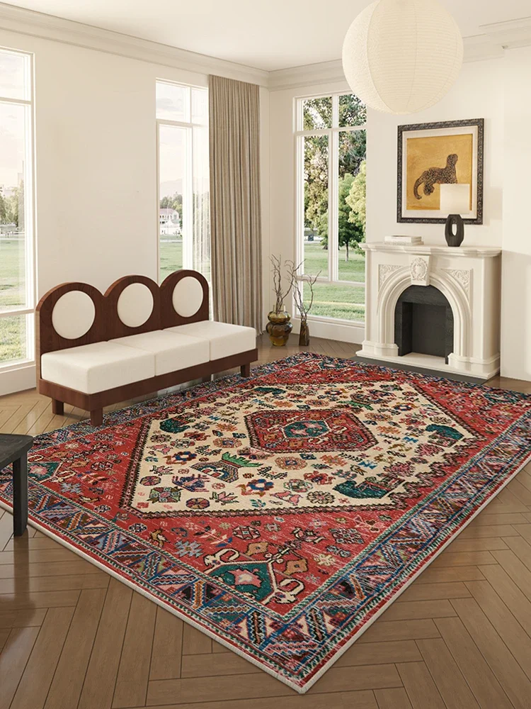 Retro Art Persian Carpet Comfortable Refreshing Bedroom Rug Luxury Living Room Decoration Large Area Carpets Balcony Rugs Tapete 2