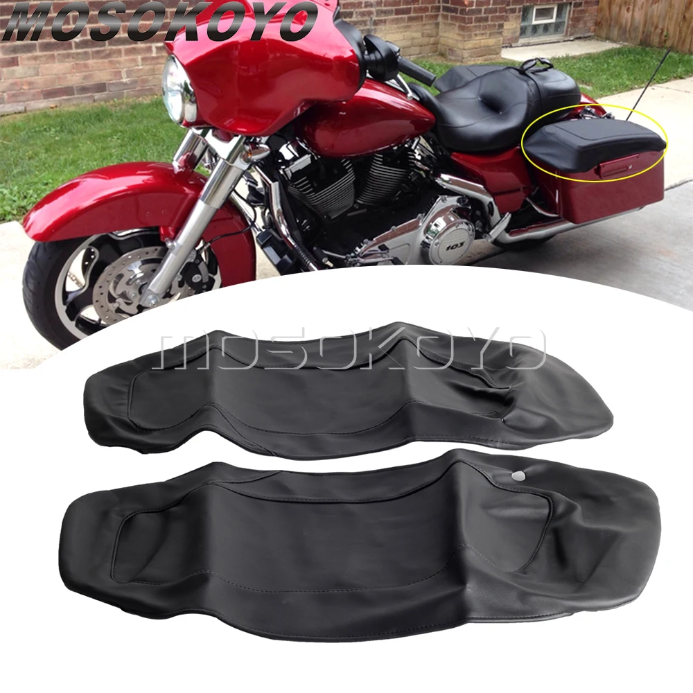 MotorcycleSaddlebagLidsCoversBaggerSaddleBagLidWaterproofForHarleyTouringRoadKing