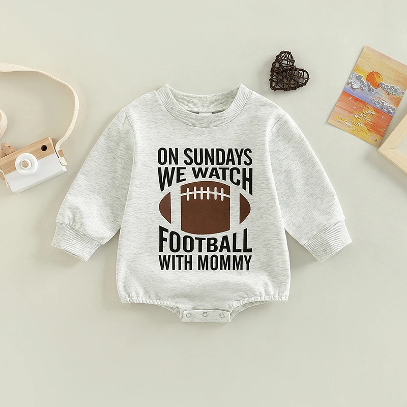 0-18M Infant Baby Rugby Letters Romper - MumsDeal