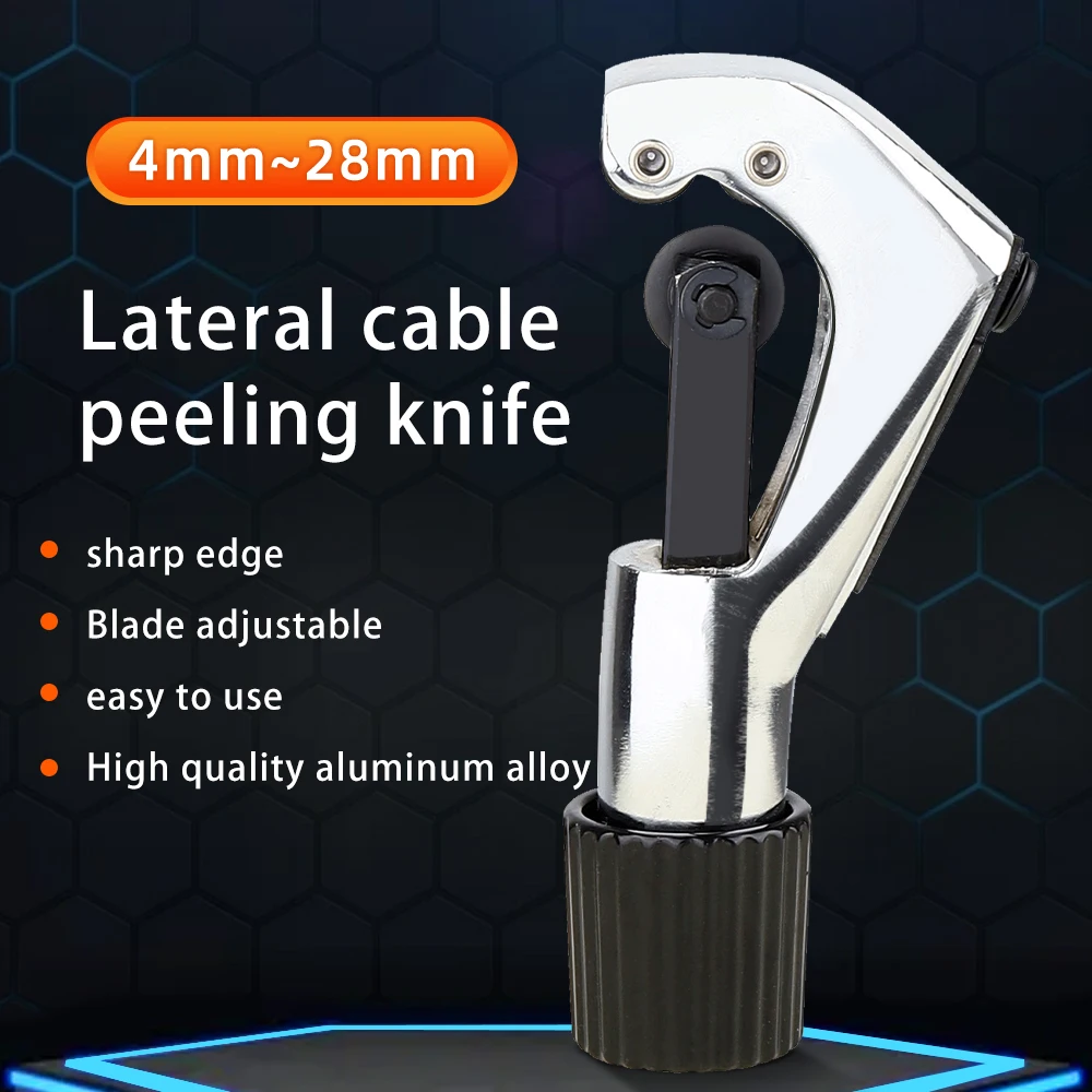 High Quality Adjustable Blade 4-28mm Diameter Lateral Cable Peeling Knife Aluminum Alloy Cutting Tool Stripper optical fiber cutting metal nozzle hongshan single and double layer 28mm nozzle laser enhanced head diameter 0 8 5 0 thread m11