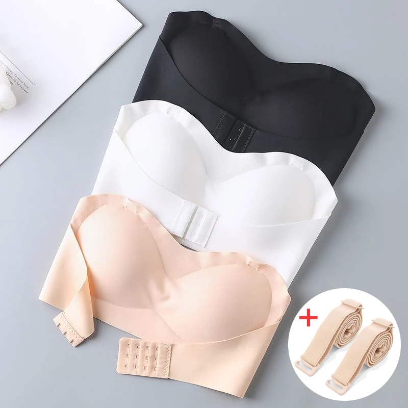 

Strapless Bra Women Push Up Bras Seamless Non-Slip Underwear Invisible Tube Top Breathable Bralette Female Girls Sexy Lingerie