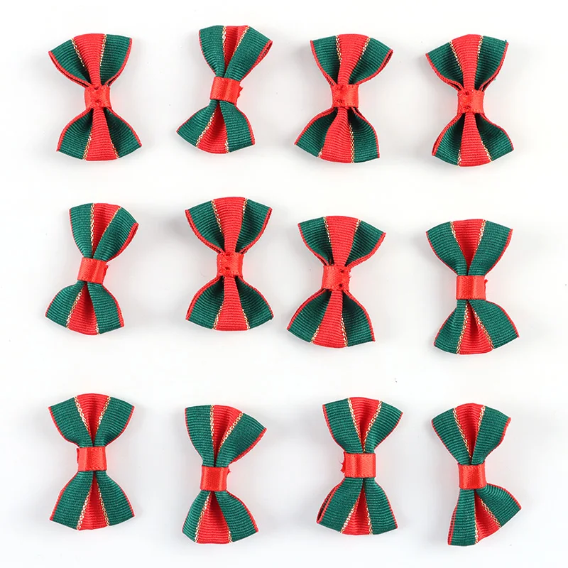 (30 pcs/pack) 22 * 38mm Christmas Decoration Grosgrain Ribbon Bow Korean Hair Decorations Gift wrapper Handmade DIY Originality