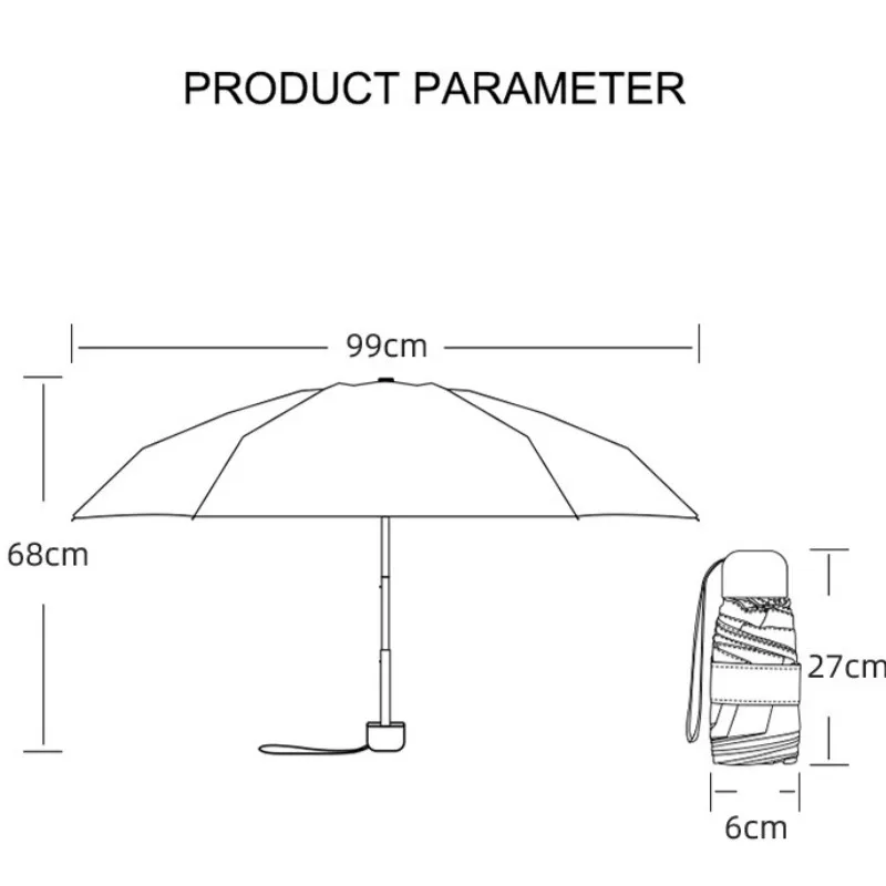 Umbrella Little Daisy Three-fold Rain and Sun Shade Dual-use Vinyl Advertising Umbrella Rain Women Parasol