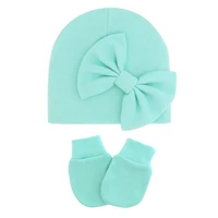 Baby Girl Hat Gloves Set Cotton Newborn Beanie for Girls Accessories Baby Cap Toddler Infant Bonnet Hats New Born Gift 6