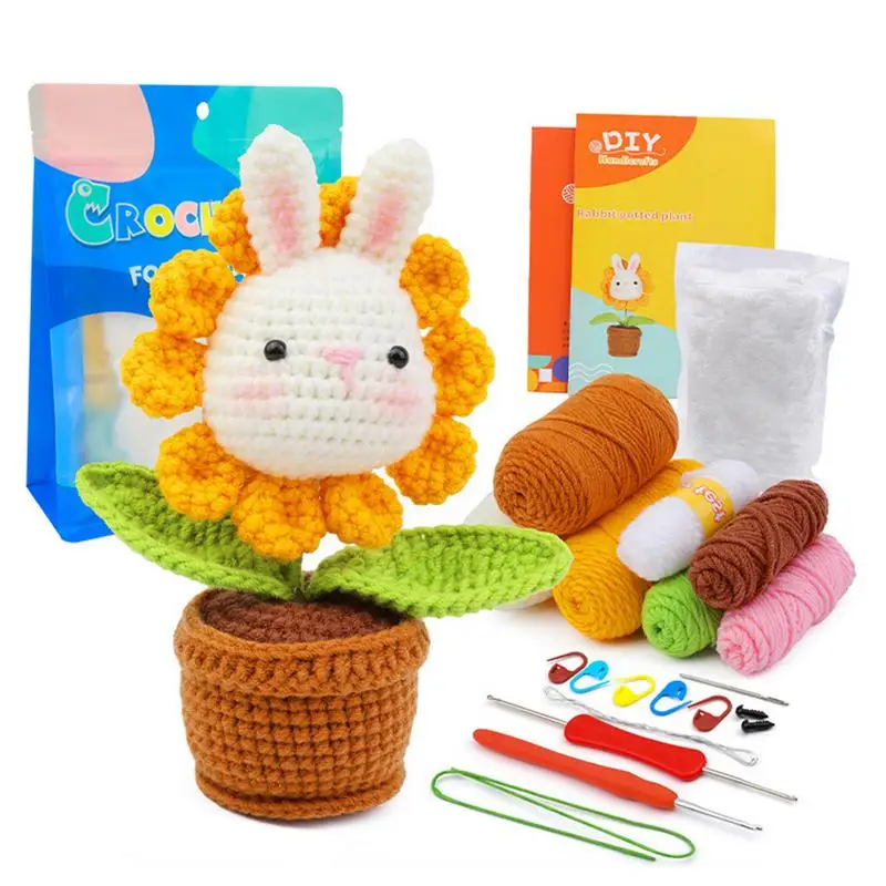 

Wobbles Crochet Kit Knitting Kit for Animal Beginner DIY Projects Easy and Fun Beginners Crochet Kit with Video Tutorials