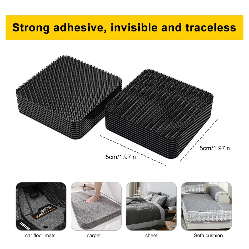 Car Foot Mats Stickers Double-sided Adhesive Round Square Carpet Mat Fixing 1-20pair