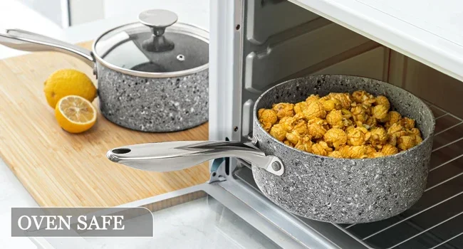 Description Picture 4 of item8 Piece Stone Cookware Set Pots and Pans Set Set with Super Nonstick Results, Stone Pots and Pans Wok Pan