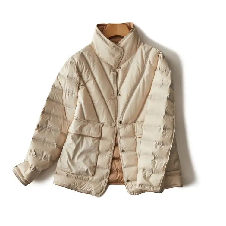 90% White Duck Down Women's Autumn and Winter New 2024 Down Jacket Korean Double-sided Collar Down Jacket Women Warm Jacket