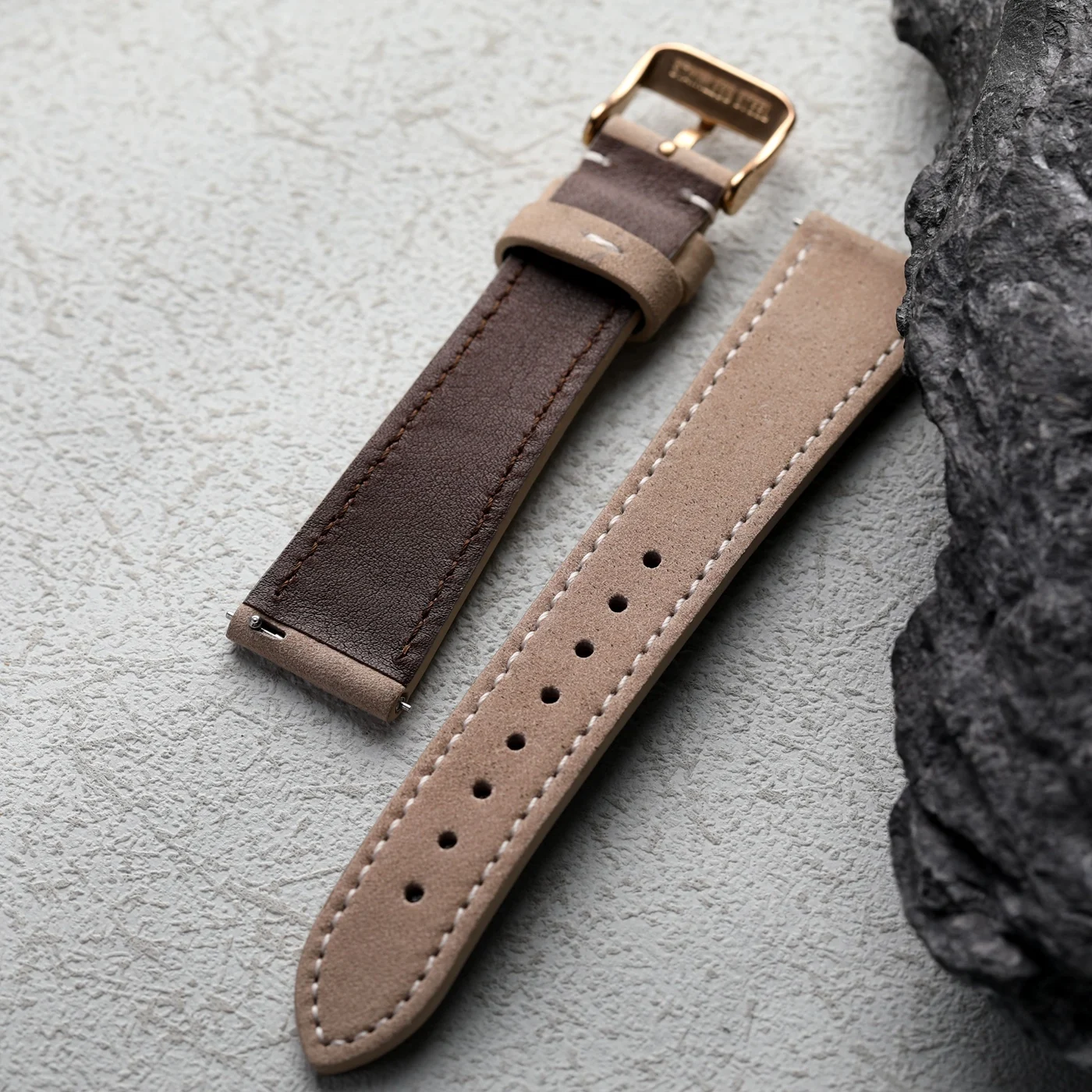 Italian Handmade Frosted Leather Strap – Soft Quick Release