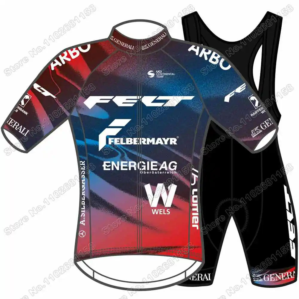 FELBERMAYR RSW-Radsport Wels Cycling Jersey Set Summer Cycling Clothing Men Road Bike Shirt Suit Bicycle Bib Shorts
