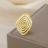 Stainless Steel Spiral Swirl Brooch for Women Men Gold Plated Geometric Suit Lapel Pin Trend Jewelry Accessories Gift Wholesale 3