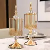 European Luxury Crystal Glass Storage Jar with Lid Rose Candy Jar Gold-plated Storage Decorative Ornaments Art Home Decoration 1