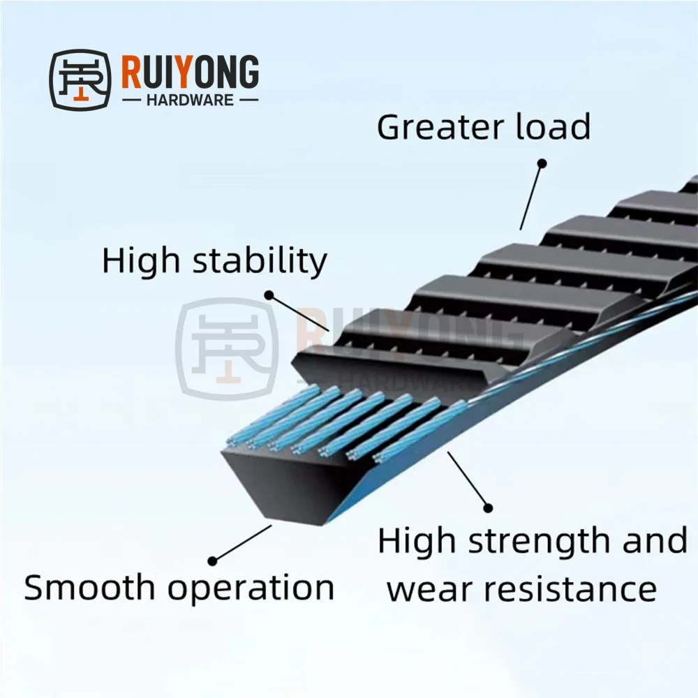 Wide angle belt 5M PU V-Belt Rubber Belt Transmission Drive Belt Synchronous Belt 5M280 290 300 307 315 325 335 345 355 365 375 387 400 412 425 437 450 462 475 487 500 515 530~5M690