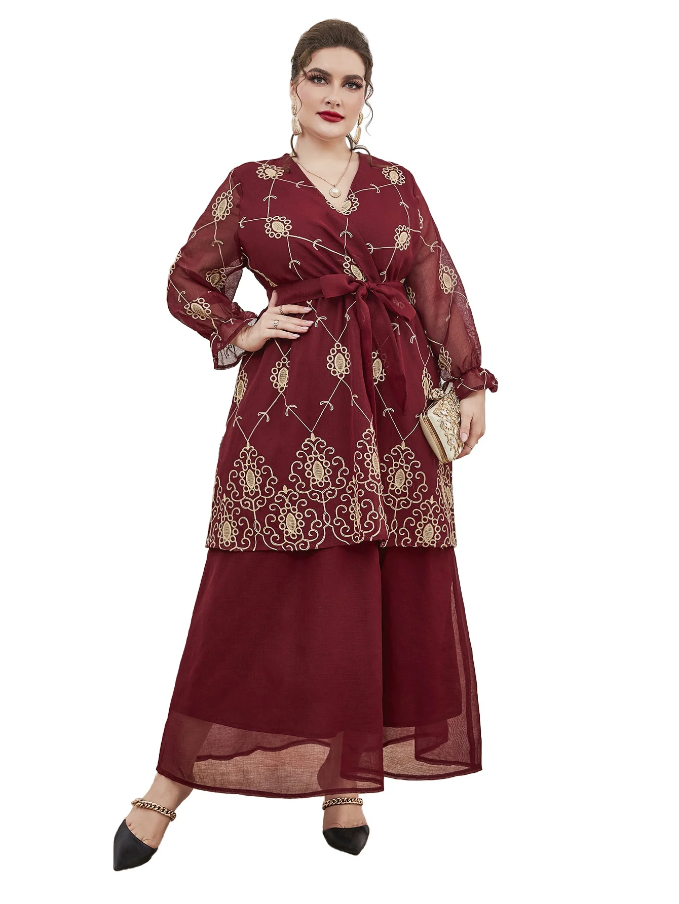 Women's Elegant Plus Size Oversized Maxi Dresses 2023 Spring Giant Puff Long Sleeve Large Muslim Evening Party Festival Clothing