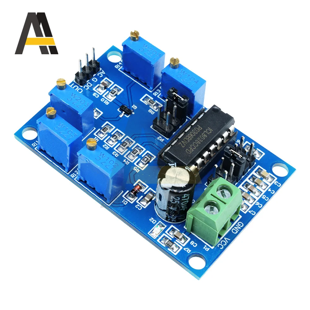 ICL8038 Signal Generator 10Hz-450KHz Medium/Low Signal Frequency 12V to 15V Triangular/Rectangular/Sine Wave Generator Module 3