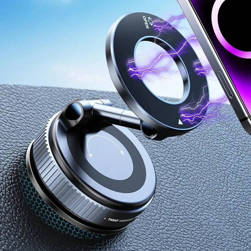 Flash sale  Upgraded 360° Nano Gel Vacuum Magnetic Phone Holder, Car Phone Holder , Suction Cup Phone Mount For Car/For IPhone 17 Pro Max