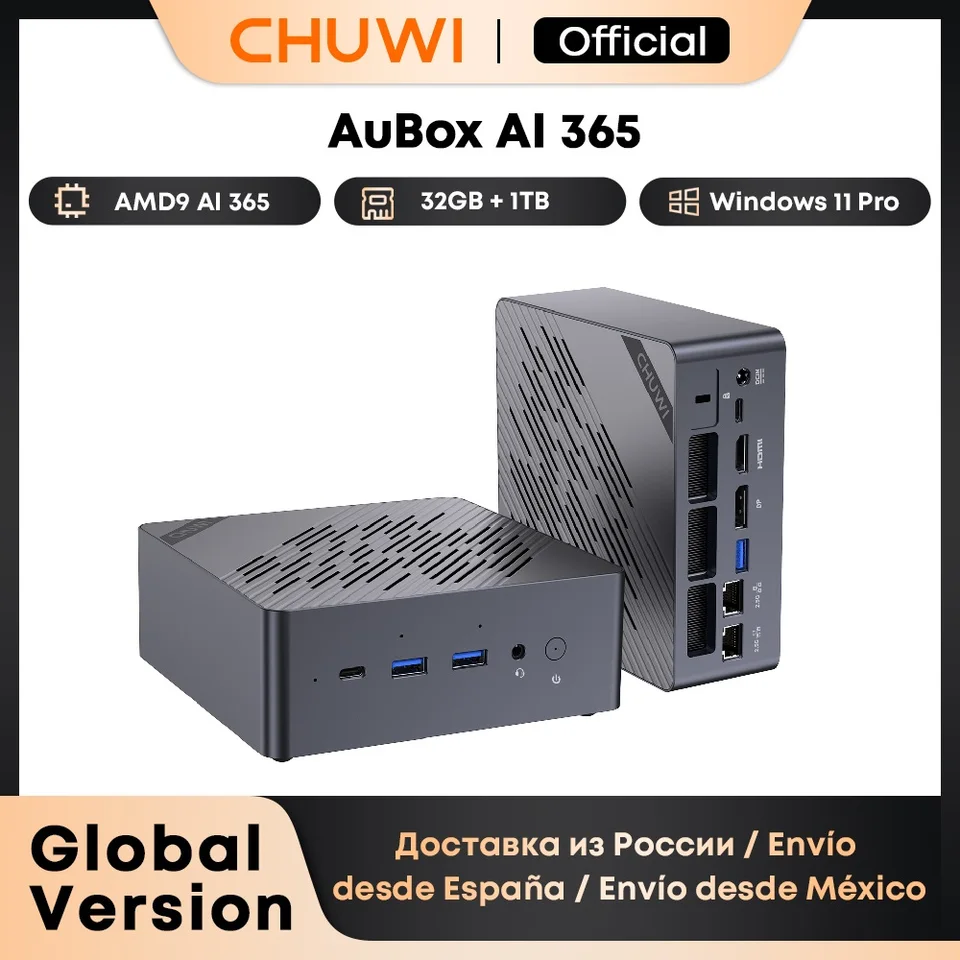 CHUWI AuBox AI 365 ミニPC AMD Ryzen AI 9 365 32GB DDR5 1TB SSD