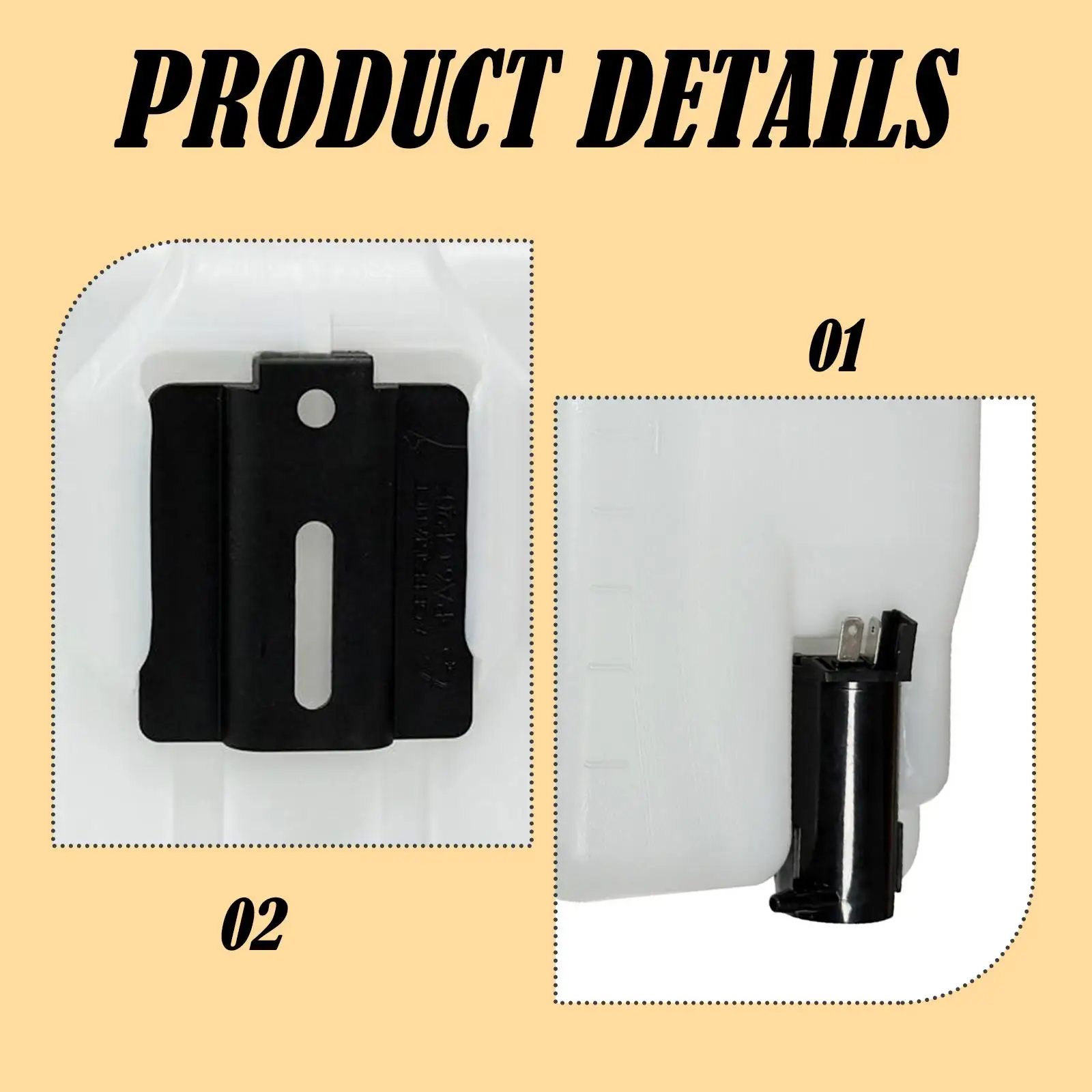 윈드실드 와셔 탱크 키트 1.5L PP(와셔 호스 노즐 스위치 포함) 차량 유리 와이퍼 청소용 범용 장착