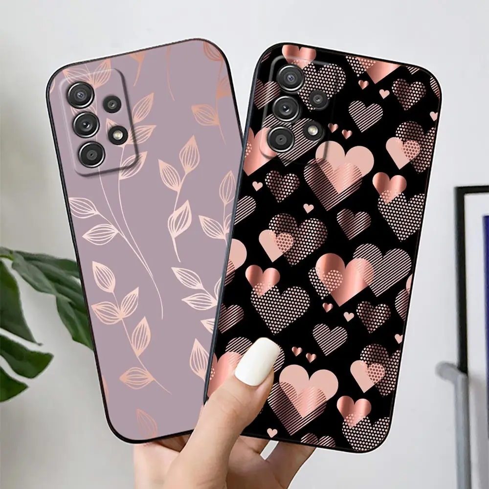 Glitter Hearts Love Leaf Phone Case Cover