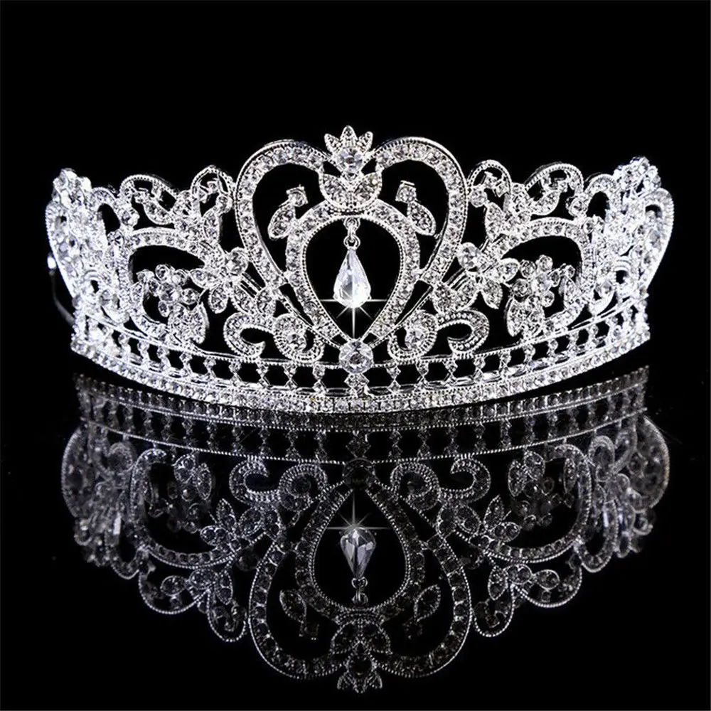 

Handmade Rhinestone Queen Hair Accessories Hair Tiara Headband Crystal Crown