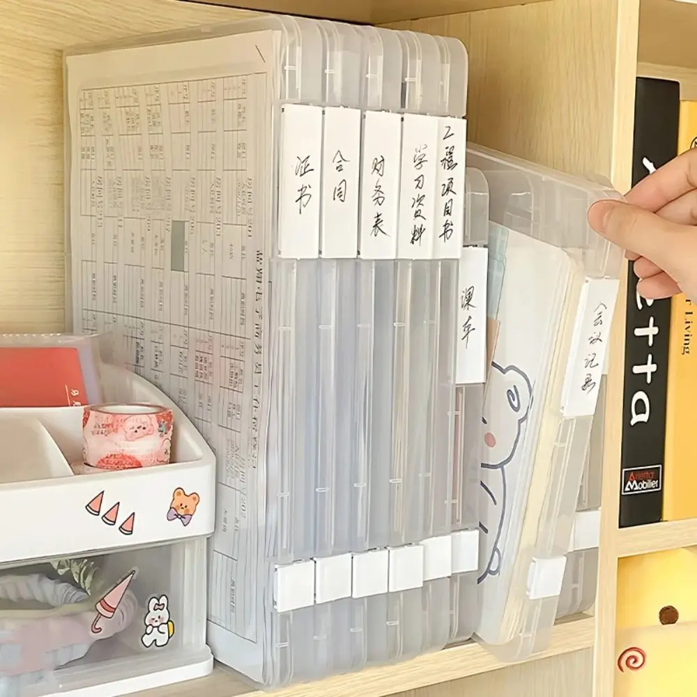 플라스틱 A4 투명 보관 상자 명확하게 보이는 파일 보관 케이스 휴대용 방습 퍼즐 보관 홀더 사무실용