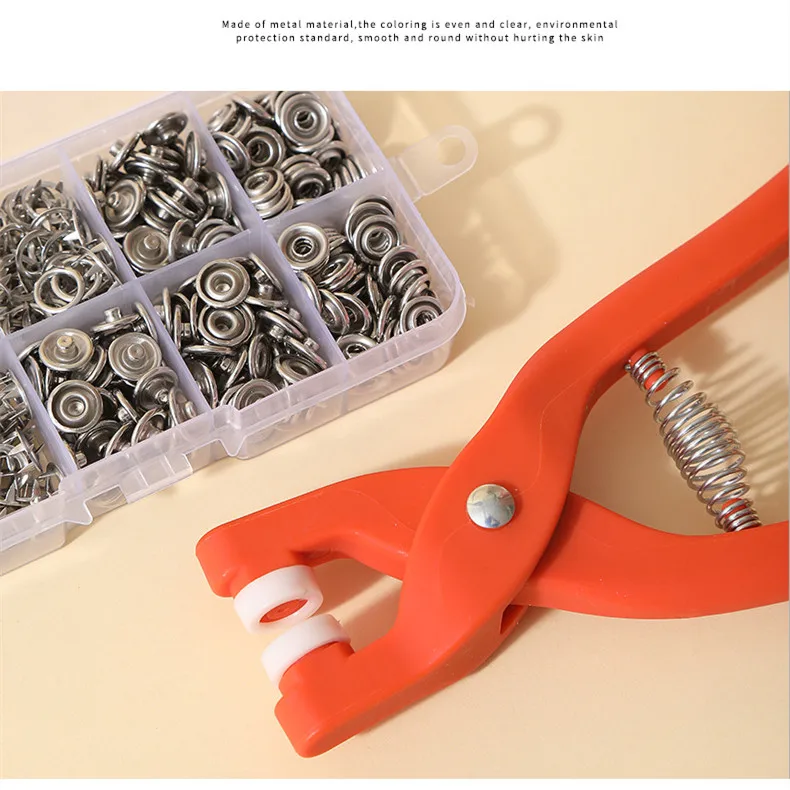 Ardith 100 Piece Metal Thickened Snap Fasteners Kit, Five Claw Buckle Set  with Hand Pressure Pliers Tool DIY Sewing Buttons Set for Clothing Sewing&  Crafting Revat Machine (W- Silver): Buy Online at