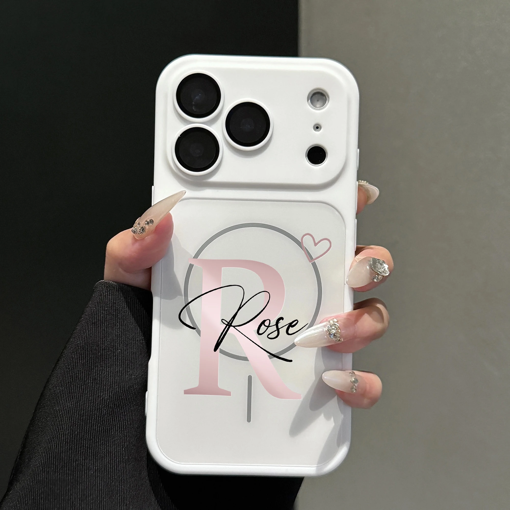 Personalized Custom Name Big Letter with Heart Luxury Phone Case thumbnail 4