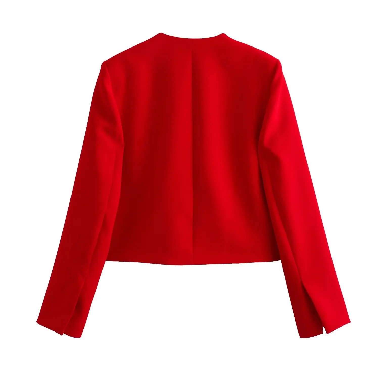 Dave&Di  French Fashion Ladies Elegant Red Suit Party Retro Short High Waist Blazer Straight Leg Pants Suit For Women