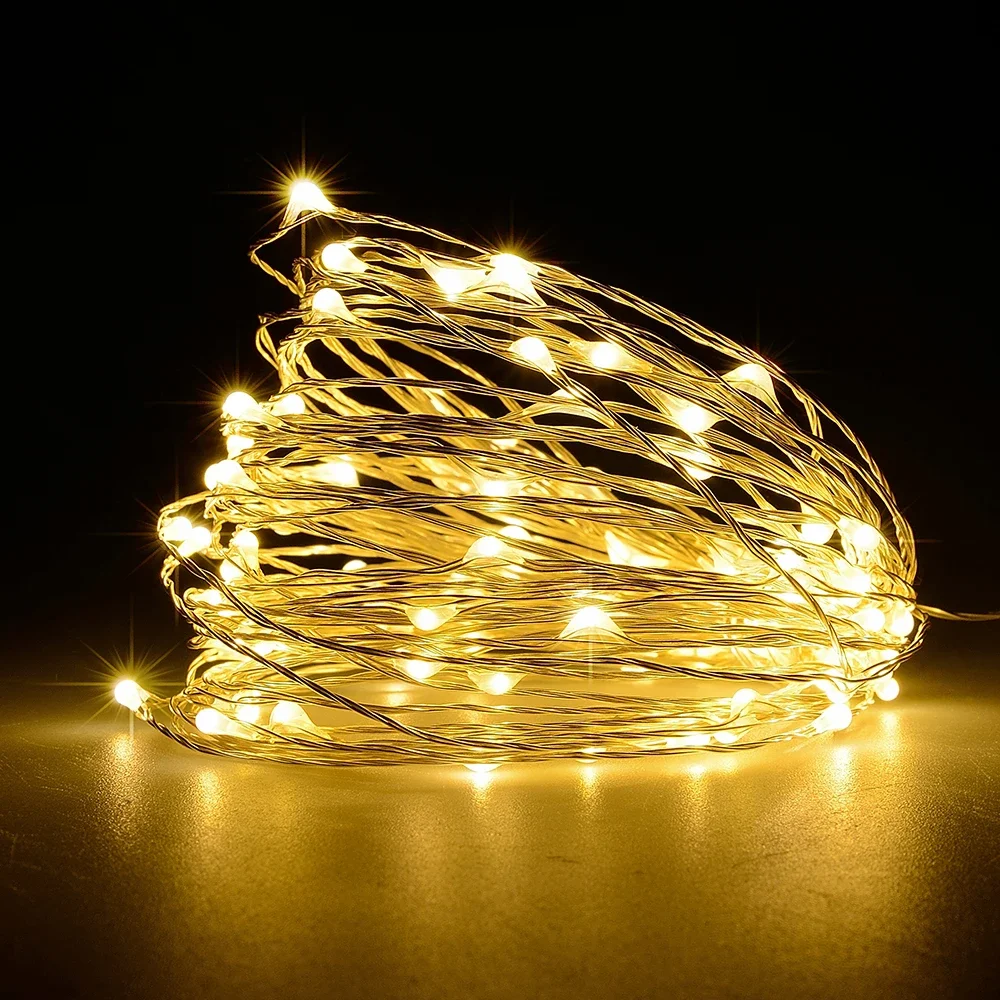 Enchanting 200-LED Copper Twinkle String Lights - USB Powered, Waterproof