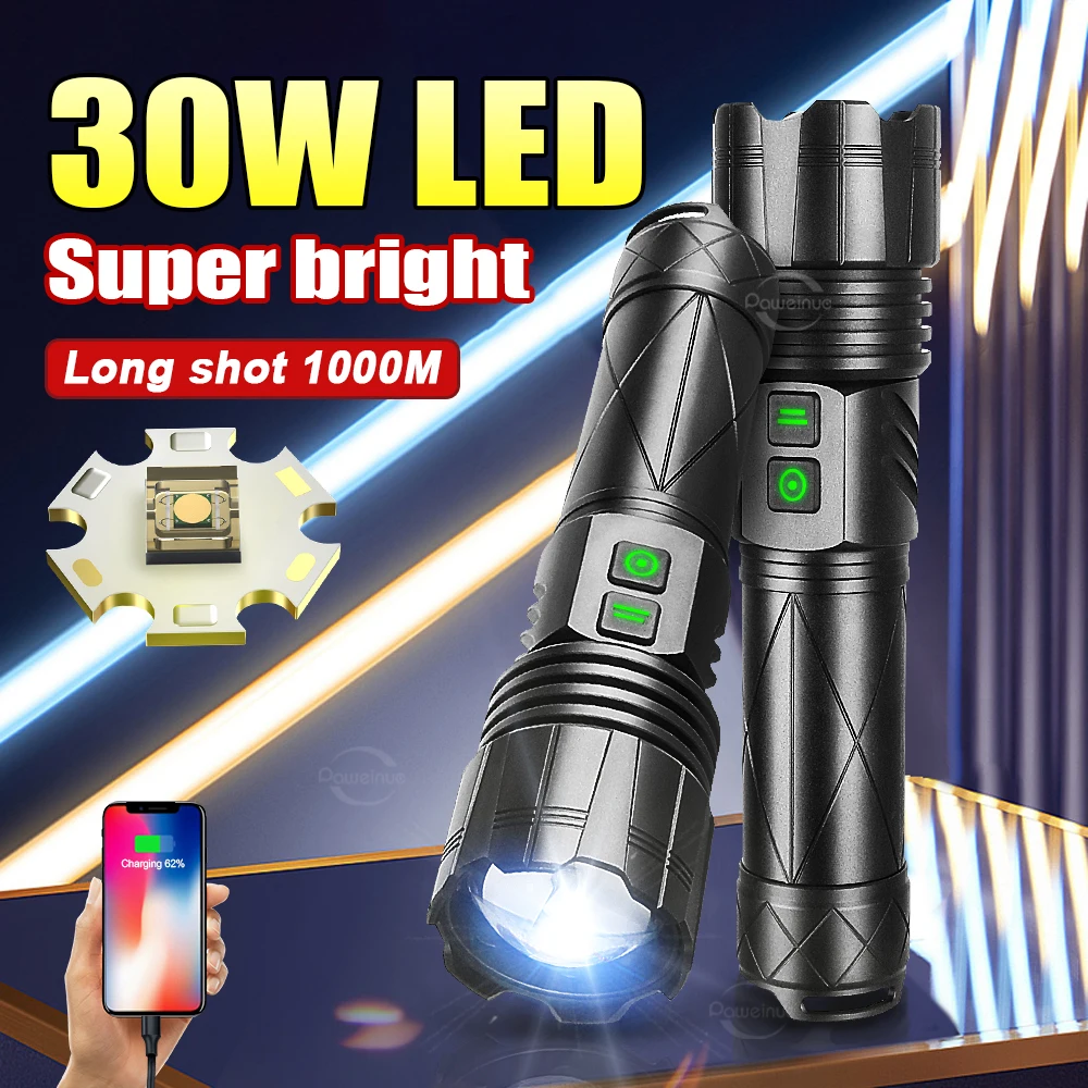 

Супер-длинный тактический фонарь, высокомощный фонарик, USB фонарь, портативный водонепроницаемый фонарь для улицы