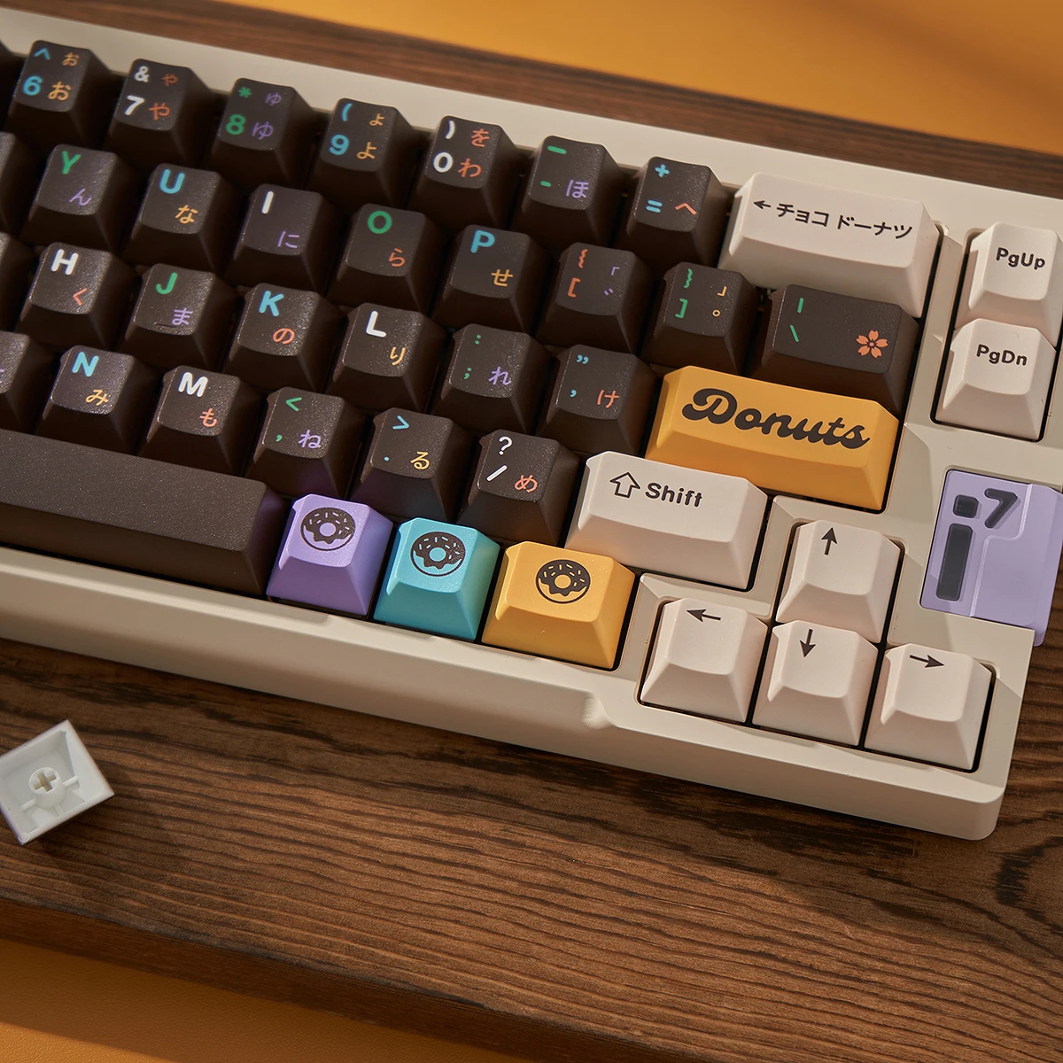 Glove X Domikey Choco Donuts Theme Keycap 152key Full Set Cherry Profile PBT Dye-sublimation Key Cap for Mechanical Keyboard