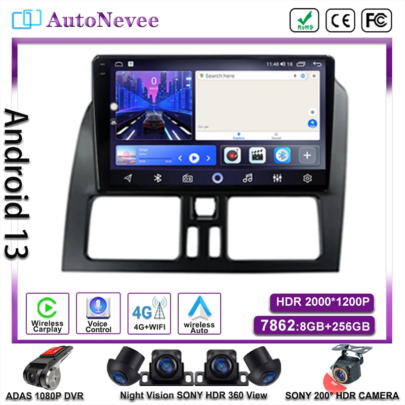 

Android Car DVD For Volvo XC60 2009 - 2018 RHD right hand drive model GPS Navigation Multimedia Player No 2din DVD DashCam HDR