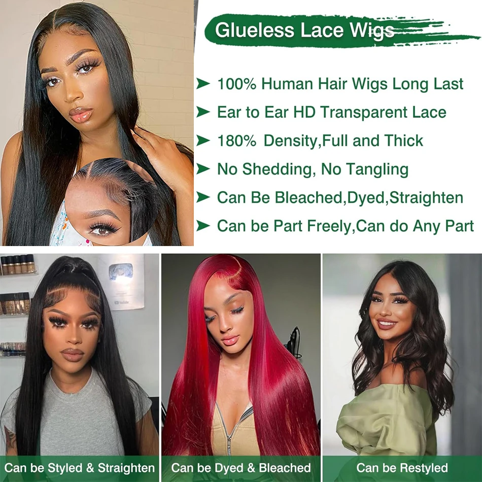 34Inch 13X4 Wear And Go Glueless Straight Wig Pre-Cut Lace Wig Preplucked Jessenia Brazilian Straight Human Hair For Women human hair wig,human hair extensions,lace front wig,human hair wigs,front lace wig