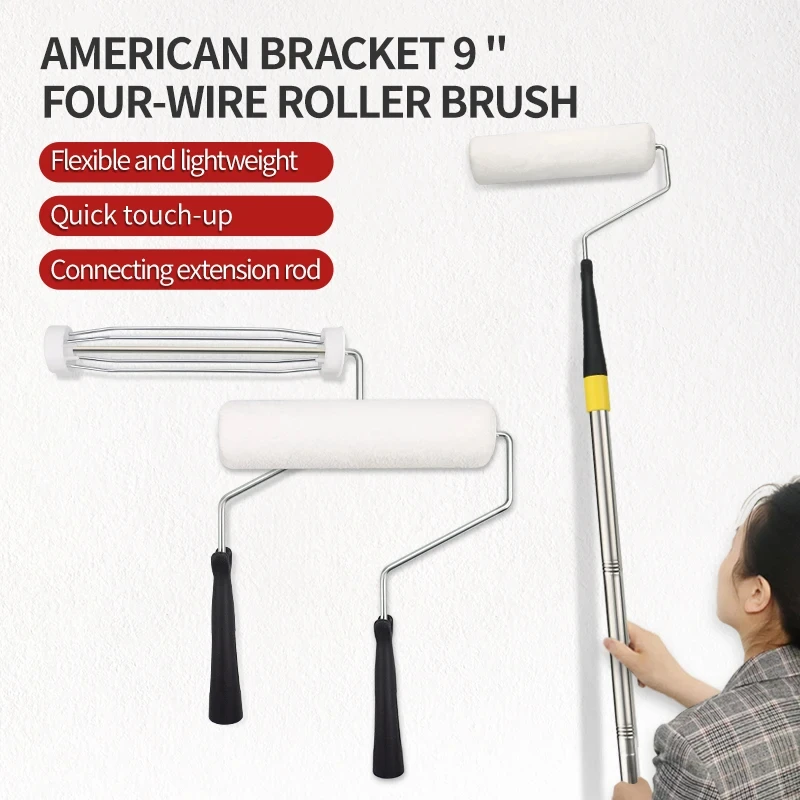 House Paint Roller Kit Adjustable Painting Roller Home Painting Supplies for Walls and Ceilings