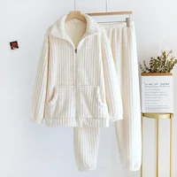 2026 New Autumn/Winter Pajama Set Couple Flannel Long Sleeve Pants Two Piece Coral Fleece Home Fur for Men and Women - Image 2