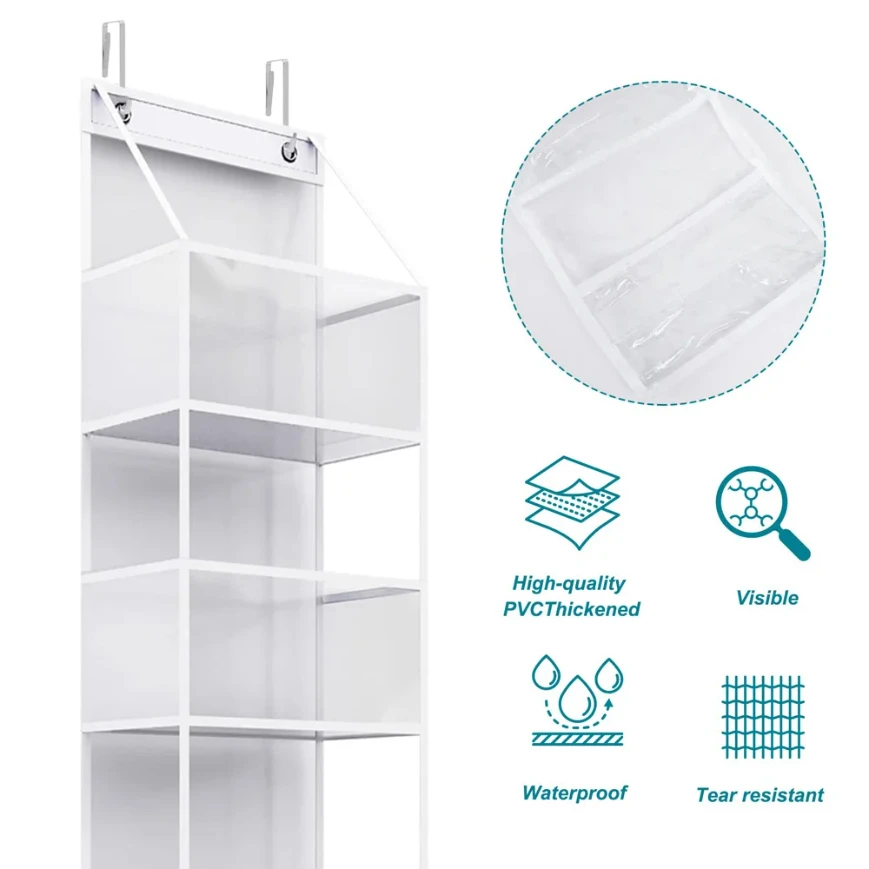 Multifunctional Fabric Hanging Bag for Behind Door Storage Organizer with Multilayers for Miscellaneous Items 3