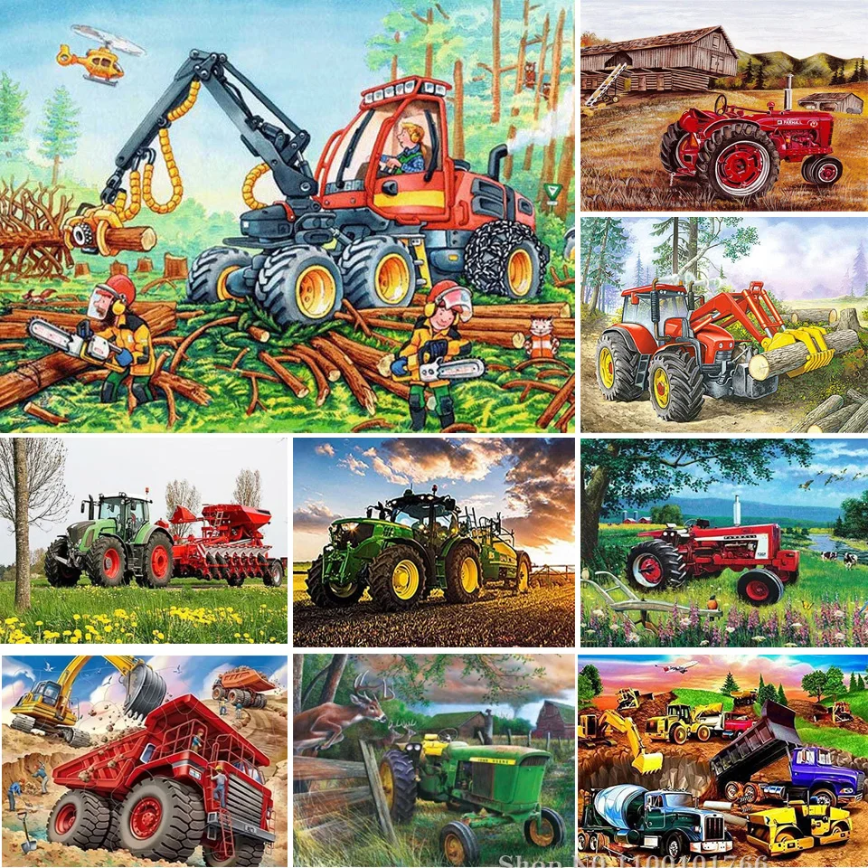 Vintage Retro Car Farm Diamond Painting Stitch Cross Embroidery Art Full  Drill